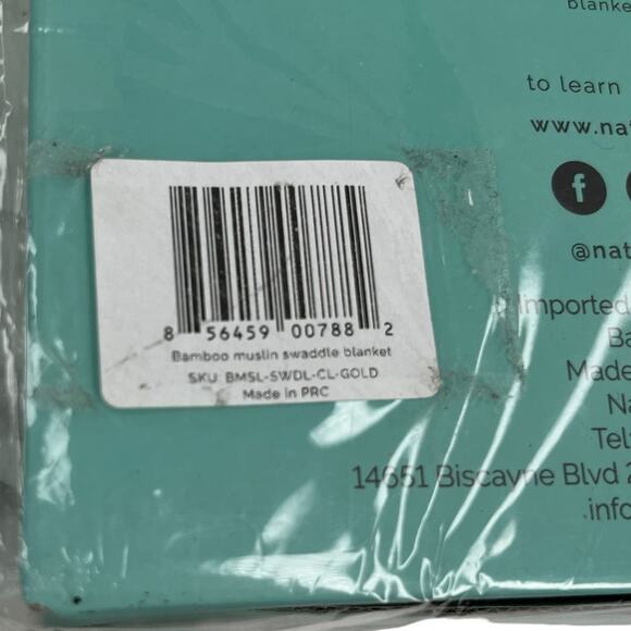 Natemia Bamboo Muslin Swaddle Blanket Harvest Gold 47" x 47" New - Picture 9 of 10